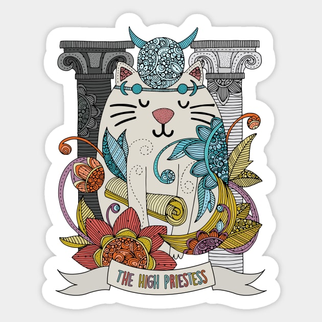 The Cat High Priestess Sticker by Valentina Harper